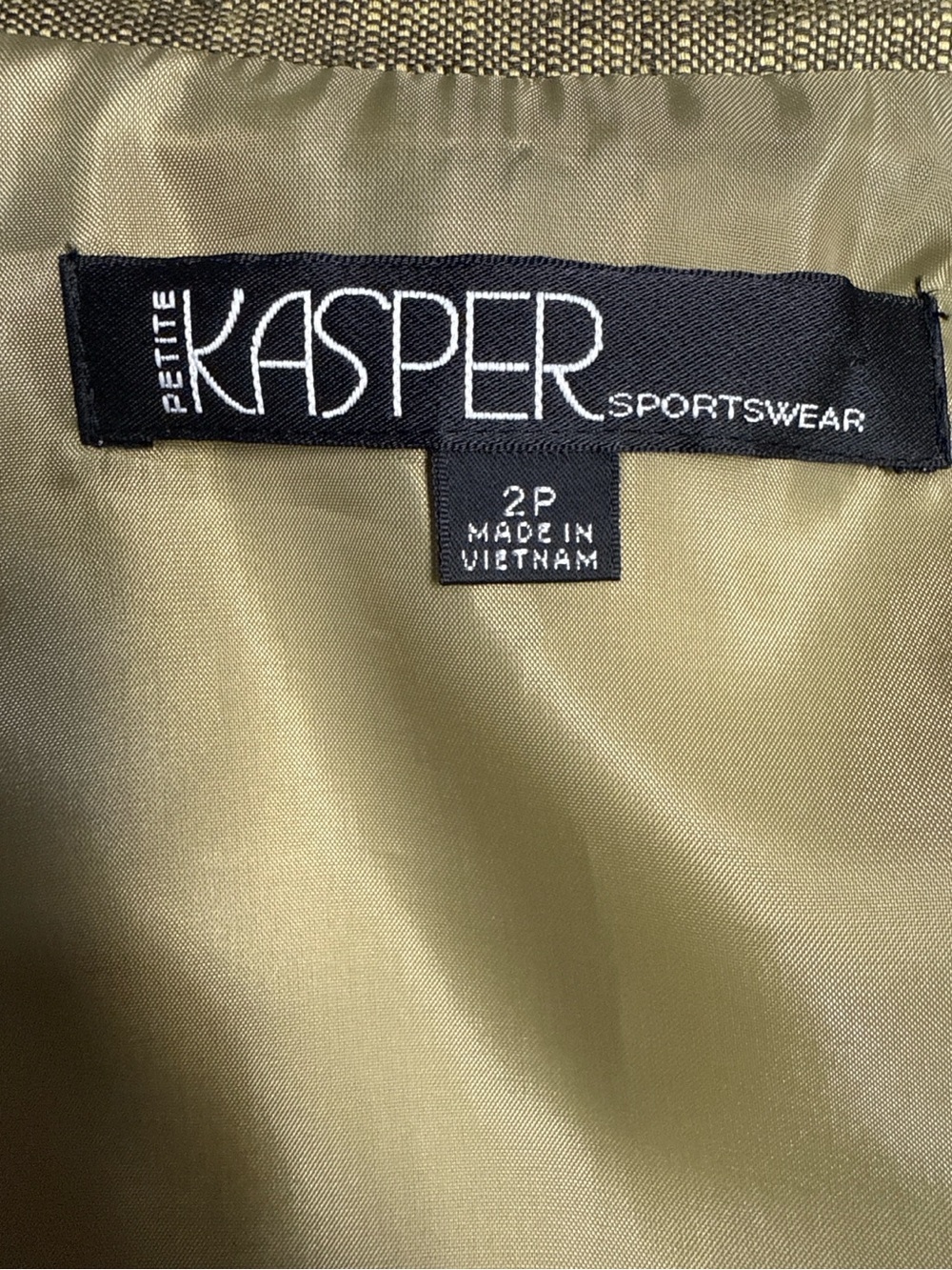 Kasper Petite Linen Cotton Olive Green Blazer Jacket NWT Size 2P - Picture 5 of 10
